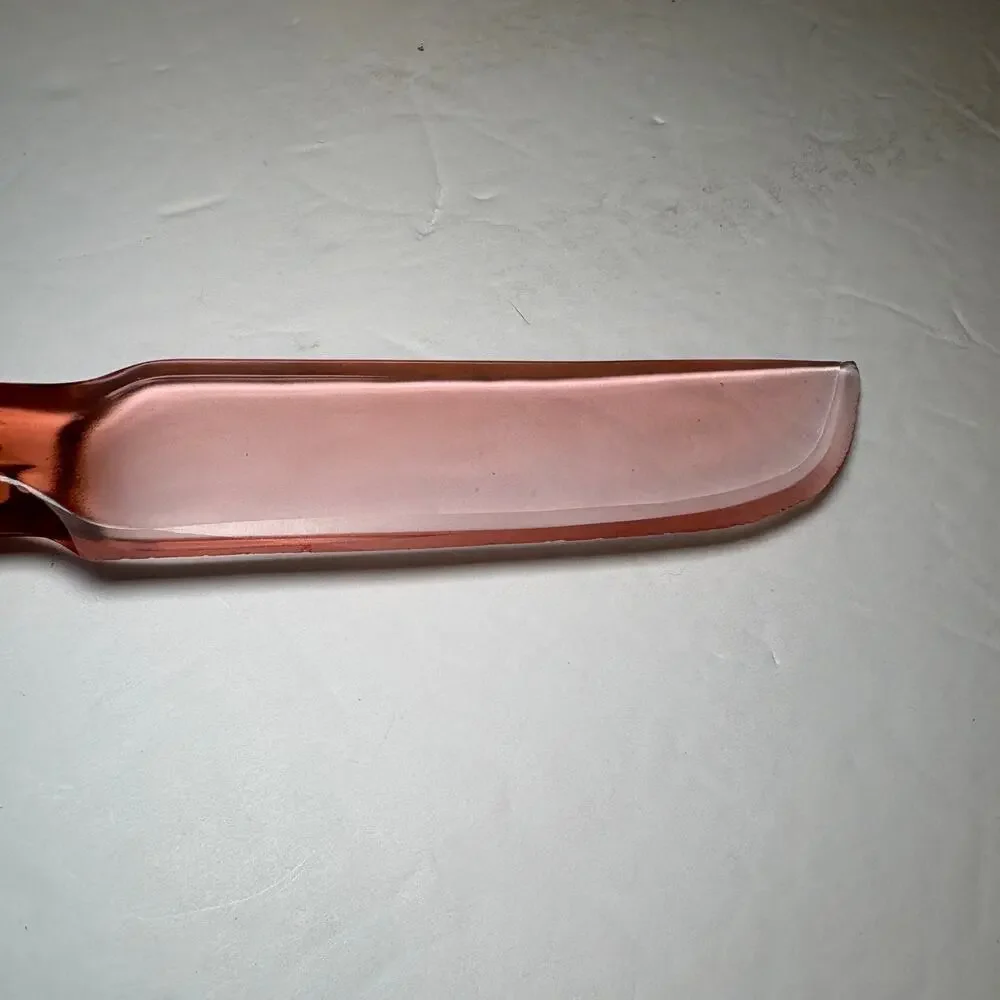 Vintage Pink Depression Vitex Glass Knife Star Pattern 1930s 1940s 9.25